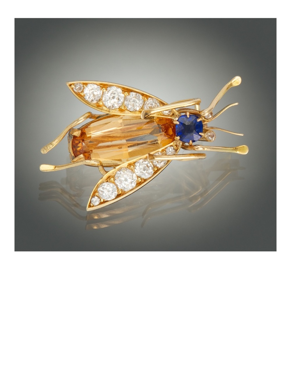 Insect Pin Bee Fly Brooch Topaz Diamond Sapphire Collectable Antique Victorian - Picture 1 of 5